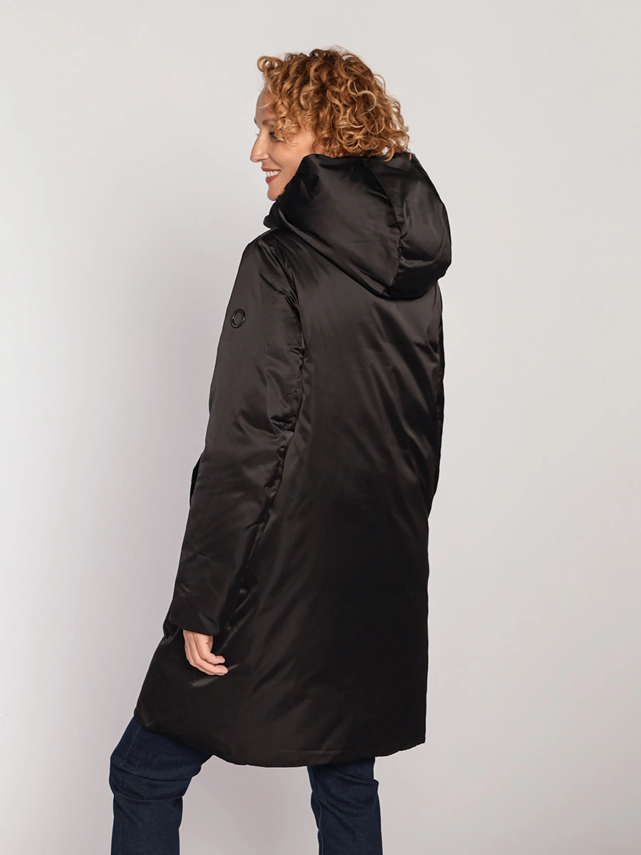 Пуховик двусторонний на натуральном пуху с капюшоном